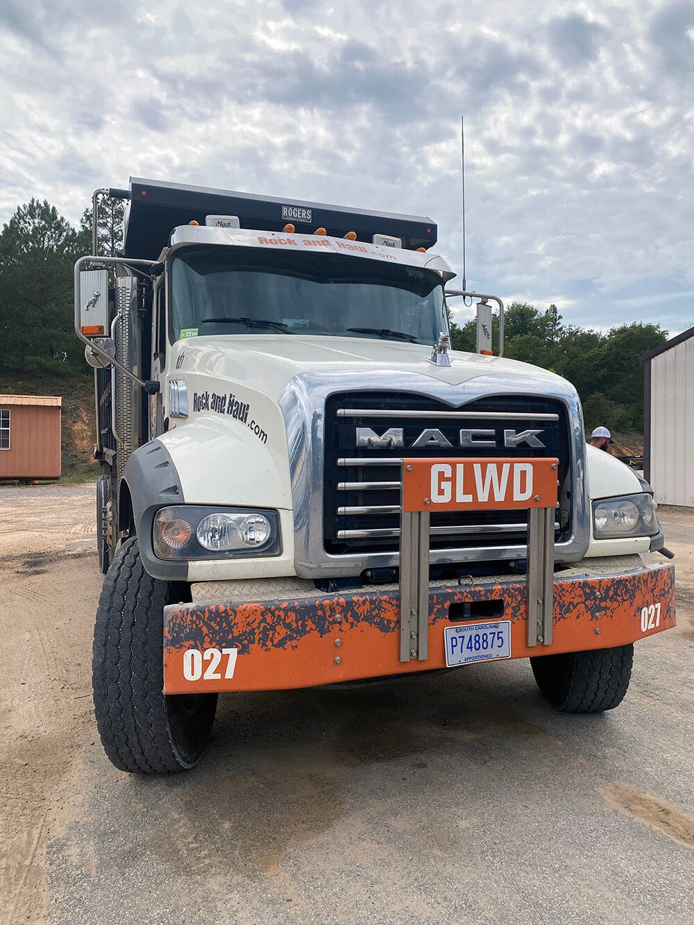 front view of a dump truck